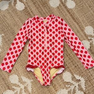 Pink Chicken Arden Strawberry Rashguard Swimsuit 4Y